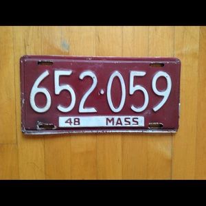 Vintage Massachusetts1948 License Plates 652-059